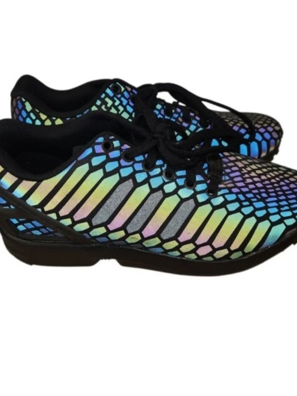 Adidas ZX Flux Xeno Reflective Iridescent Torsion Shoes Sneakers Sz 8